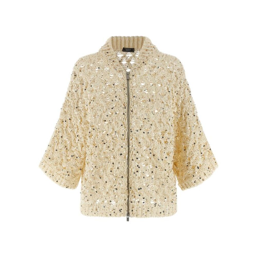 Peserico Beige Cotton Women's Cardigan